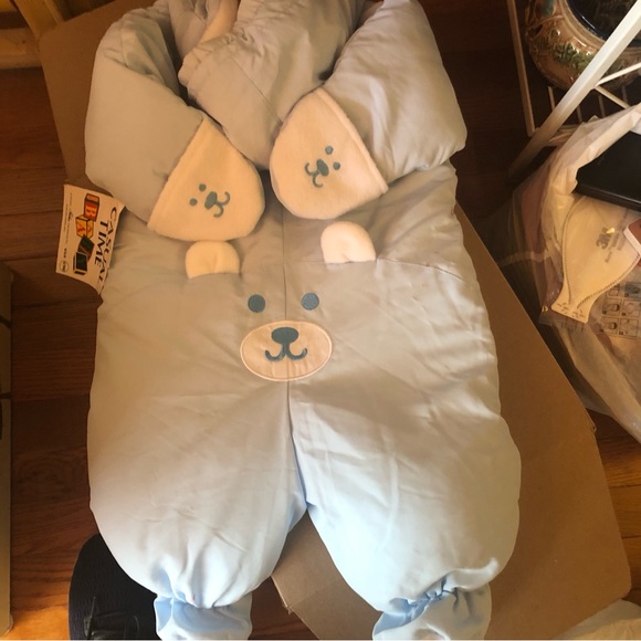 Baby’s Warm Holiday Bundle Up Outdoor Onesie Blue 0 to 9 months NWT - Picture 6 of 7